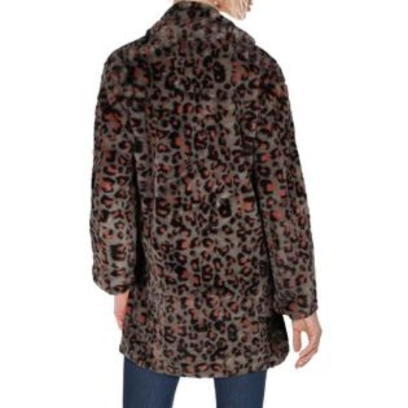 NEW Steve Madden Faux Fur Leopard coat, size Medium - Picture 4 of 5